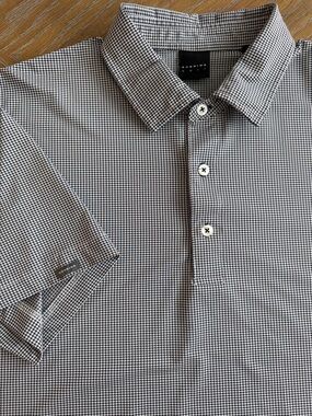 Men's Micro-Check Short-Sleeve Polo - Black/White